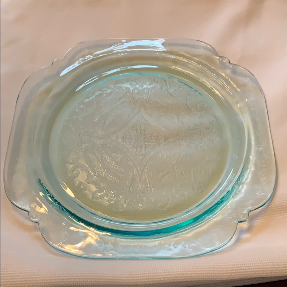 Vintage Light Blue/Aqua Depression Glass Plate